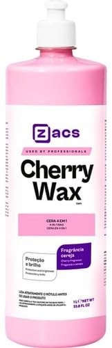 Produto para dar brilho e proteção em Pintura Automotiva Tirar Leves Riscos Cera Limpadora Cherry Wax 1L Zacs