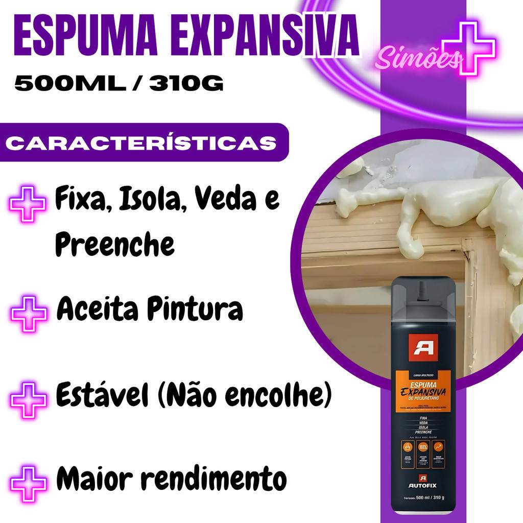 Espuma Expansiva Autofix: 6 Unidades Profissionais