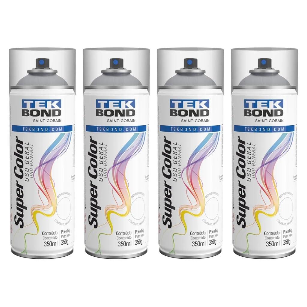 Kit 4 Verniz Spray TekBond Brilhante 350ml - Acabamento Profissional para Móveis, Madeira e Artesanato