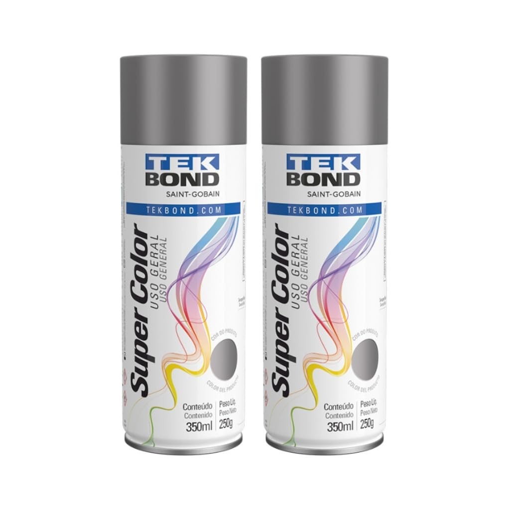 Kit 2 Tintas Spray Grafite TekBond 350ml - Acabamento Profissional para Metais, Madeira e Artesanato
