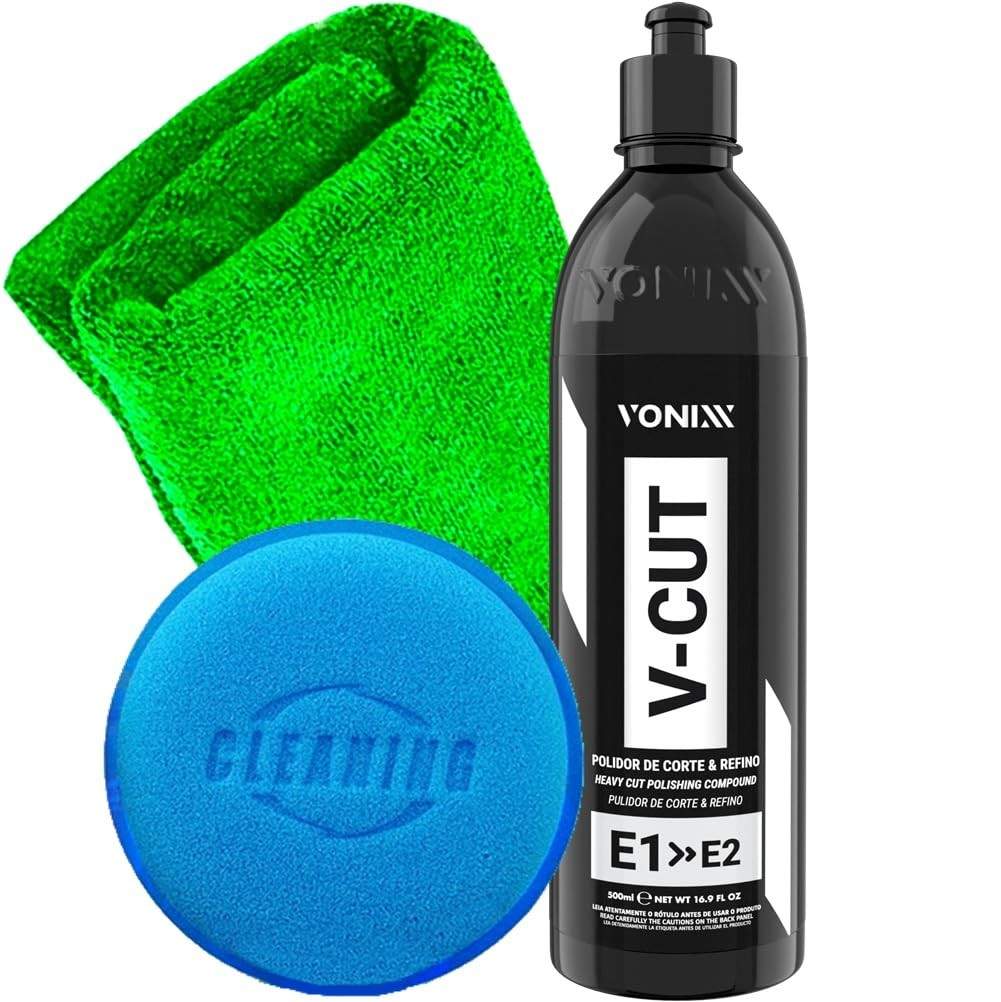 Kit Polidor Vonixx V-Cut 500ml: Brilho Profissional com Acessórios Essenciais