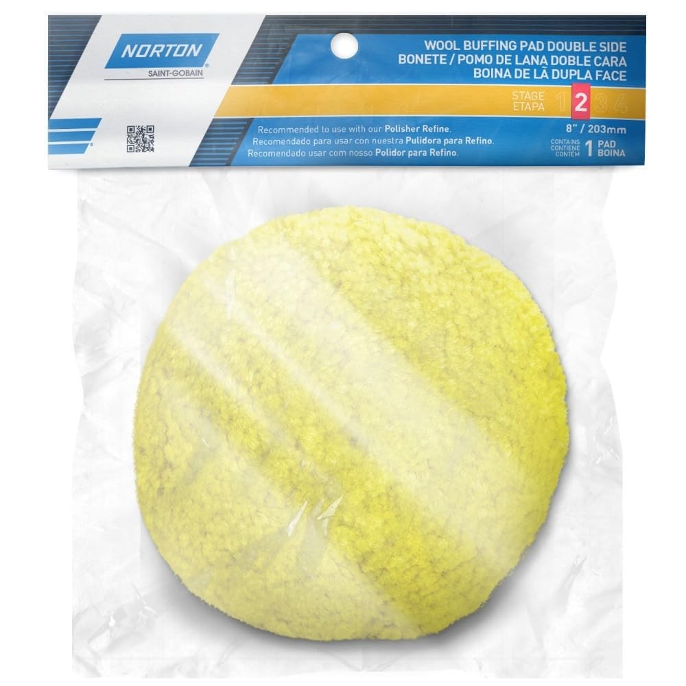 Boina de Lã Dupla Face 8" Norton - Polimento Profissional de Alta Qualidade