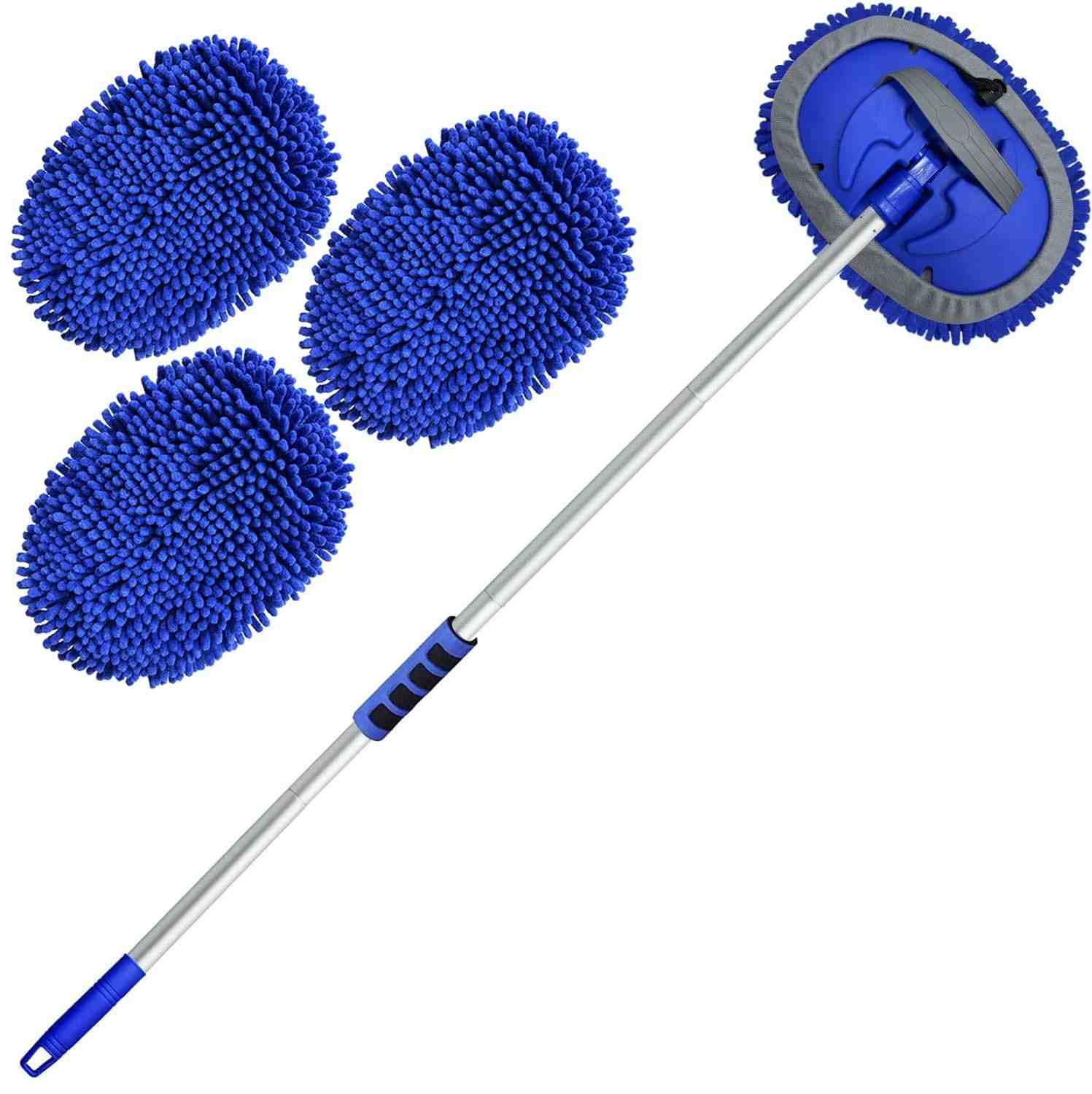 Wontolf Escova Lava Carro 162cm: Limpeza Profissional Sem Arranhões com Luva e Toalha Microfibra