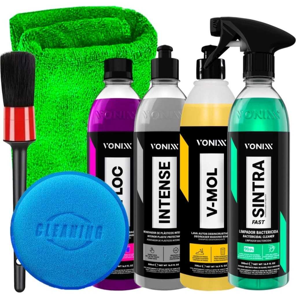 Kit Completo Vonixx Sintra Fast: Limpeza e Revitalização Profissional para seu Carro