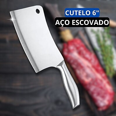 Kit Facas Inox: 3 Peças + Afiador - Cozinha Profissional