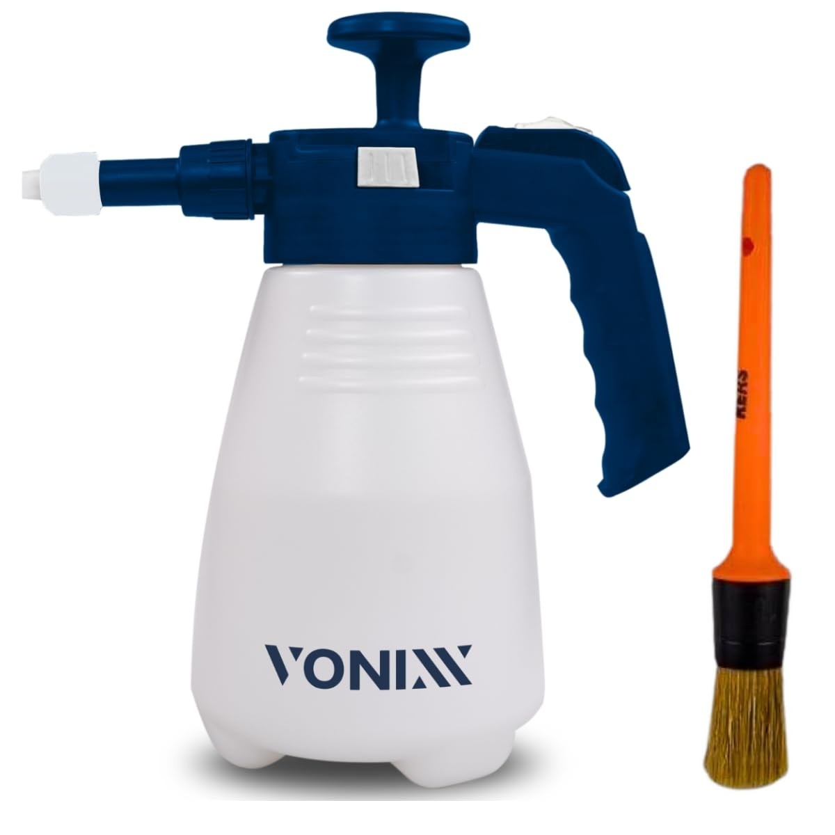 Kit Pulverizador Manual Vonixx Gerador de Espuma Densa + Pincel Kers Marrom para Limpeza Profissional