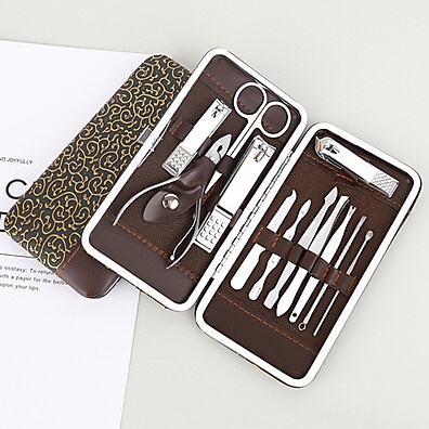 Conjunto Compacto de Manicure com 12 Peças – Prático e Profissional
