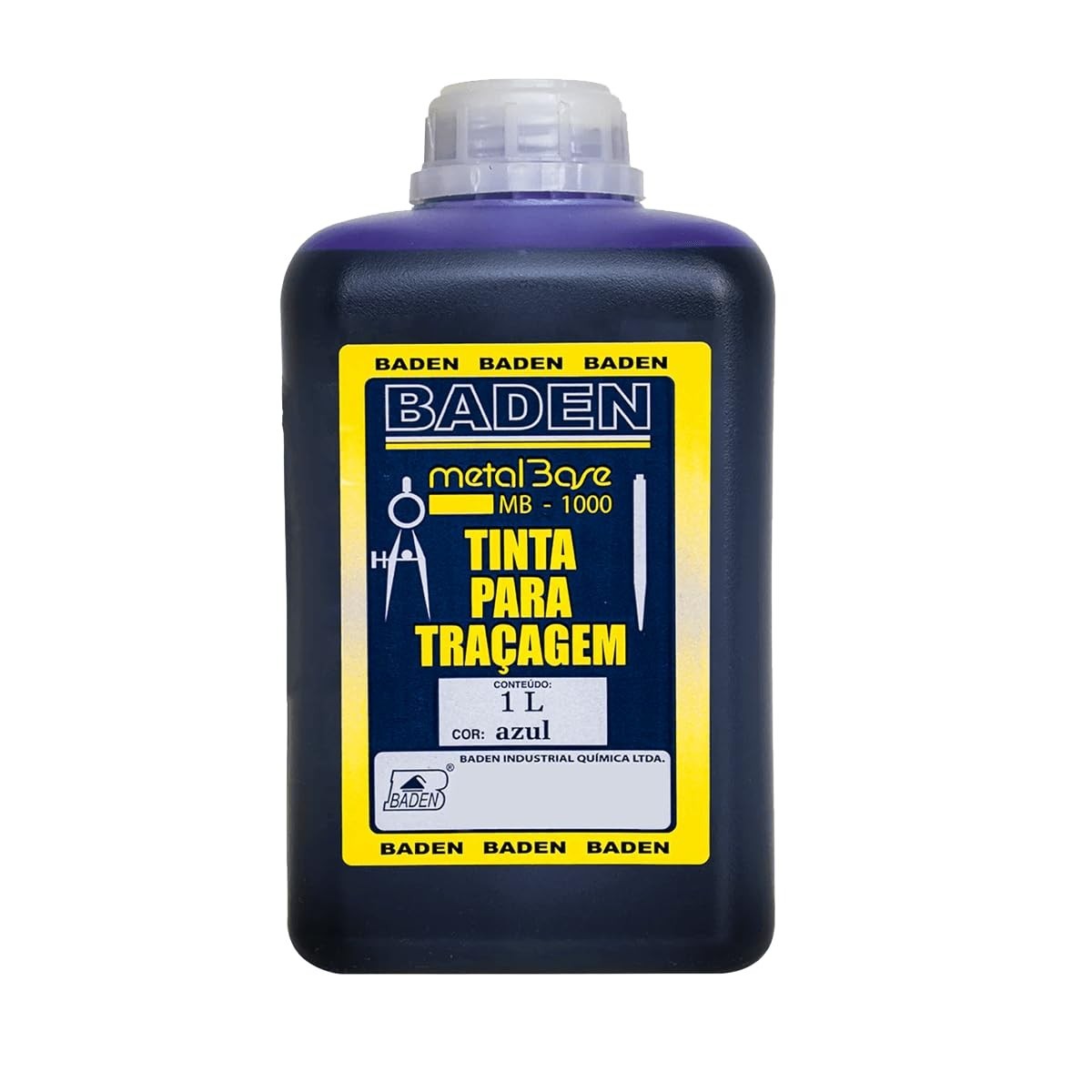 Tinta para Traçagem em Metal Azul Baden 1L - Precisão Profissional em Marcações