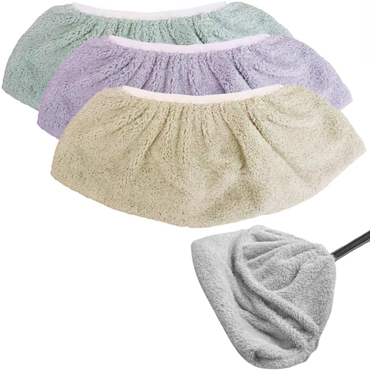Kit 3 Panos Multiuso em Microfibra para Vassoura, Rodo e Limpeza Profunda - 35cm x 14cm com Elástico