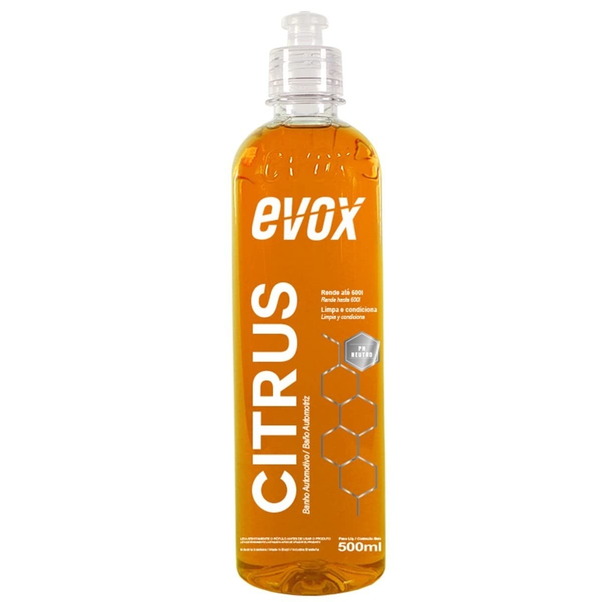 Shampoo Neutro Citrus 1:400 500ml Evox - Limpeza Profunda e Segura para Carro