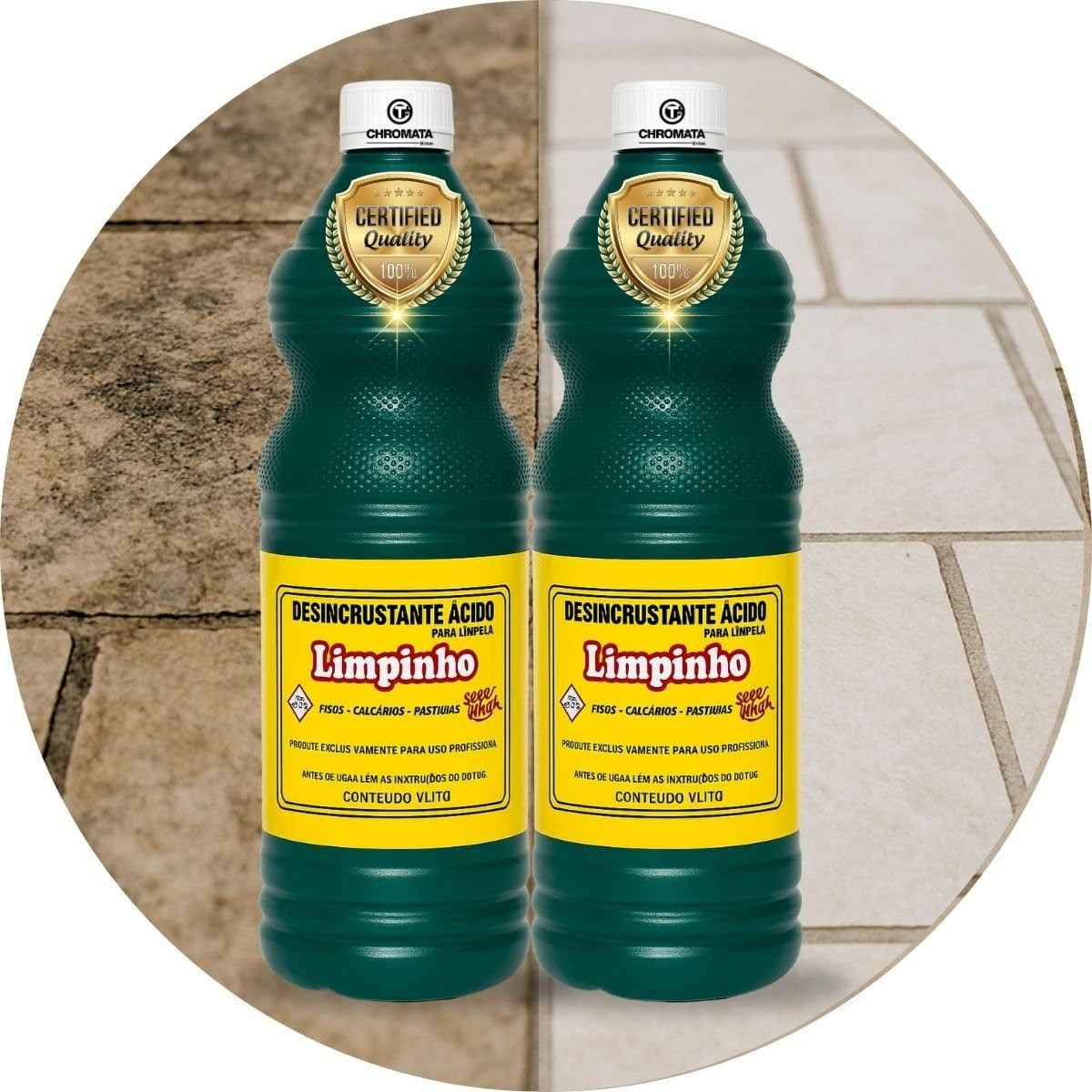 Kit 2 Limpa Pedras e Pisos - Ácido Muriático Concentrado 1L Linhal | Limpeza Profunda e Eficaz