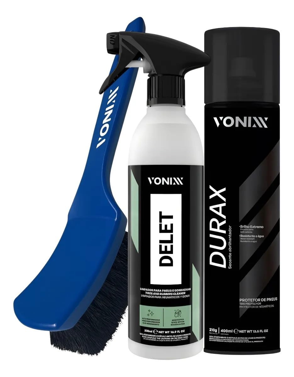 Kit Completo Vonixx: Limpeza Profunda e Brilho Intenso para Seus Pneus