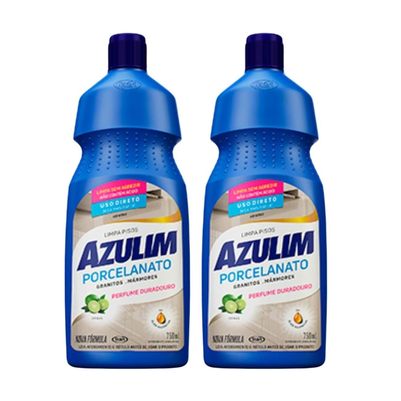 Kit com 2 Limpa Porcelanatos Azulim Citrus 750ml - Limpeza Profunda com Aroma Cítrico