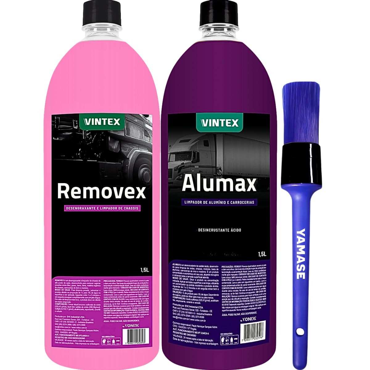 Kit Removex Alumax Desincrustante Automotivo 1,5L + Pincel Yamase - Limpeza Profunda de Carrocerias e Chassis