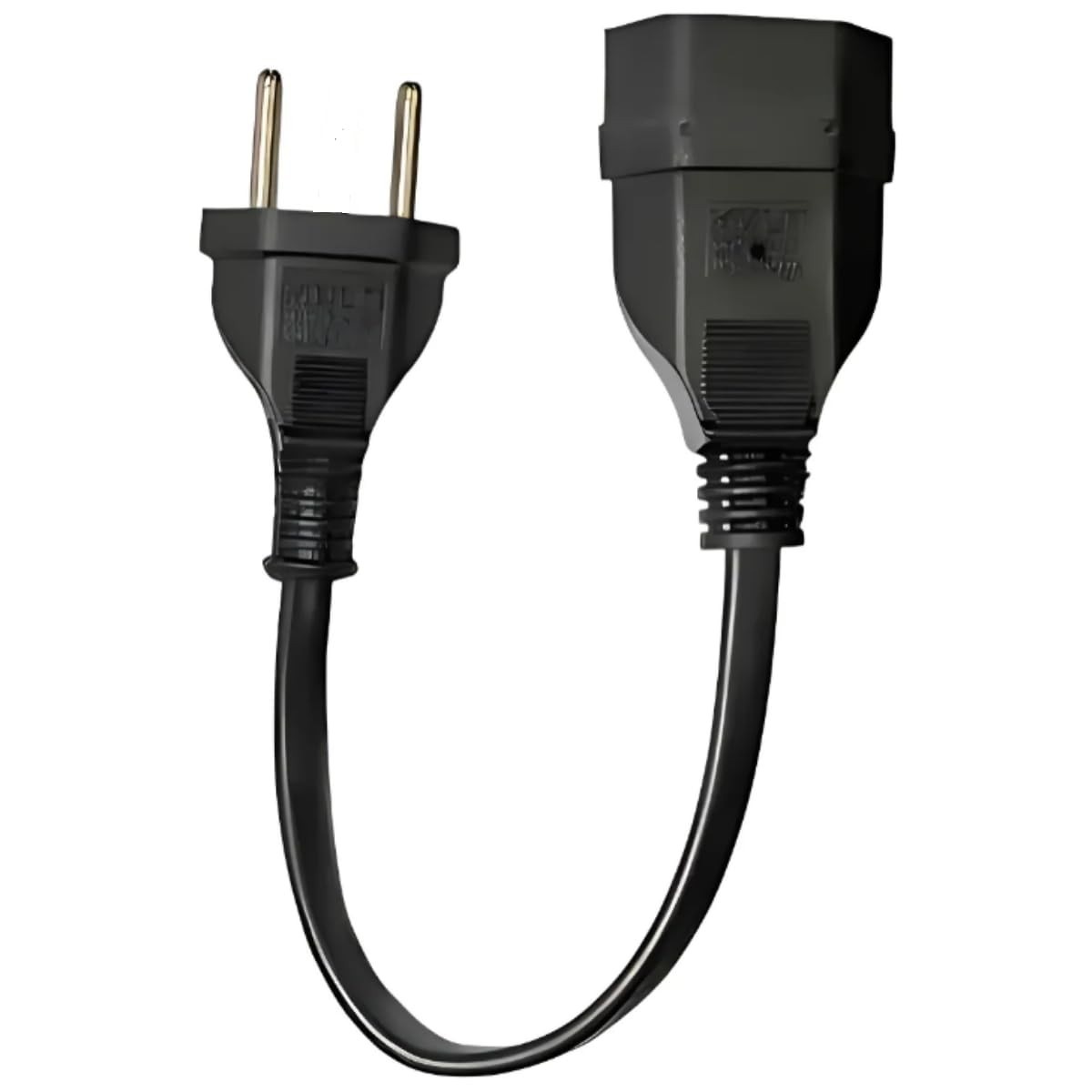 Prolongador Elétrico Curto 20cm 10A Preto: Conexão Segura e Prática
