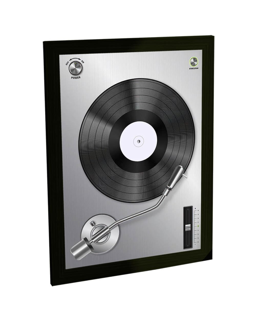 Quadro Decorativo A2 Toca Discos Vinil DJ - Moldura Pronta para Parede com Arte em Alta Definição
