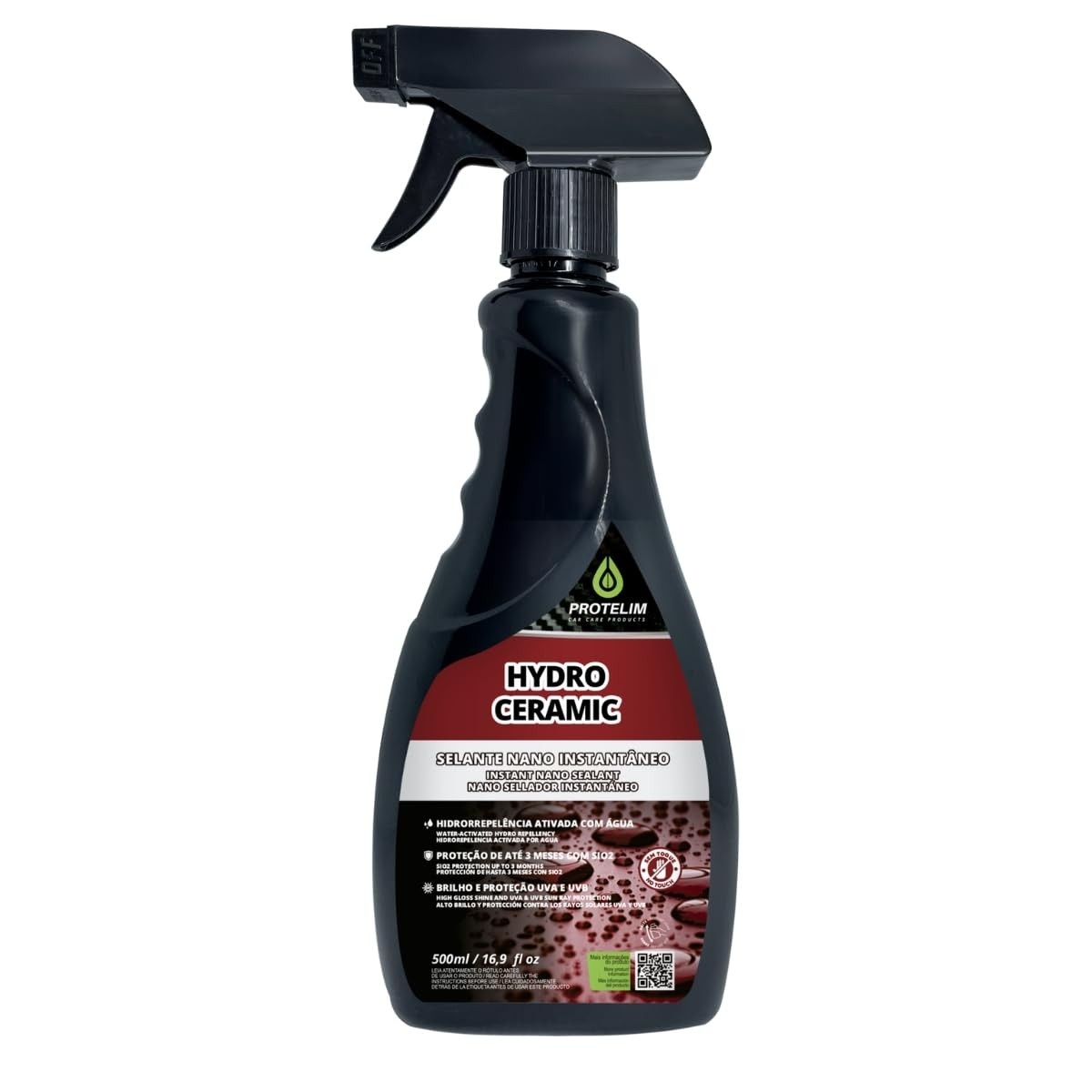 Hydro Ceramic Nano Proteção Brilho Pronto Uso 500ML Protelim: Carro Impecável por Mais Tempo!