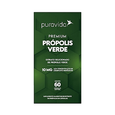 Propólis Verde 100% - 60 Cápsulas: Suplemento Natural com 4x Mais Polinóis