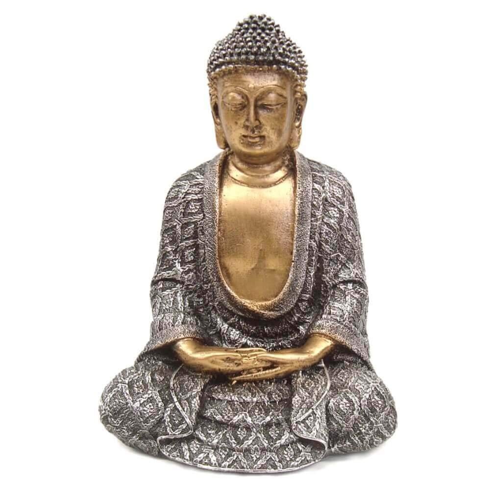 Buda Hindu Tailandês - Estátua da Riqueza e Prosperidade em Poli-Resina