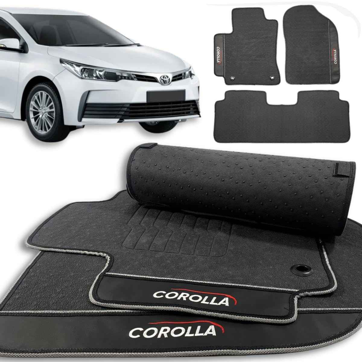 Tapete Borracha Premium Corolla 2018-2019: Proteção Total para Seu Assoalho