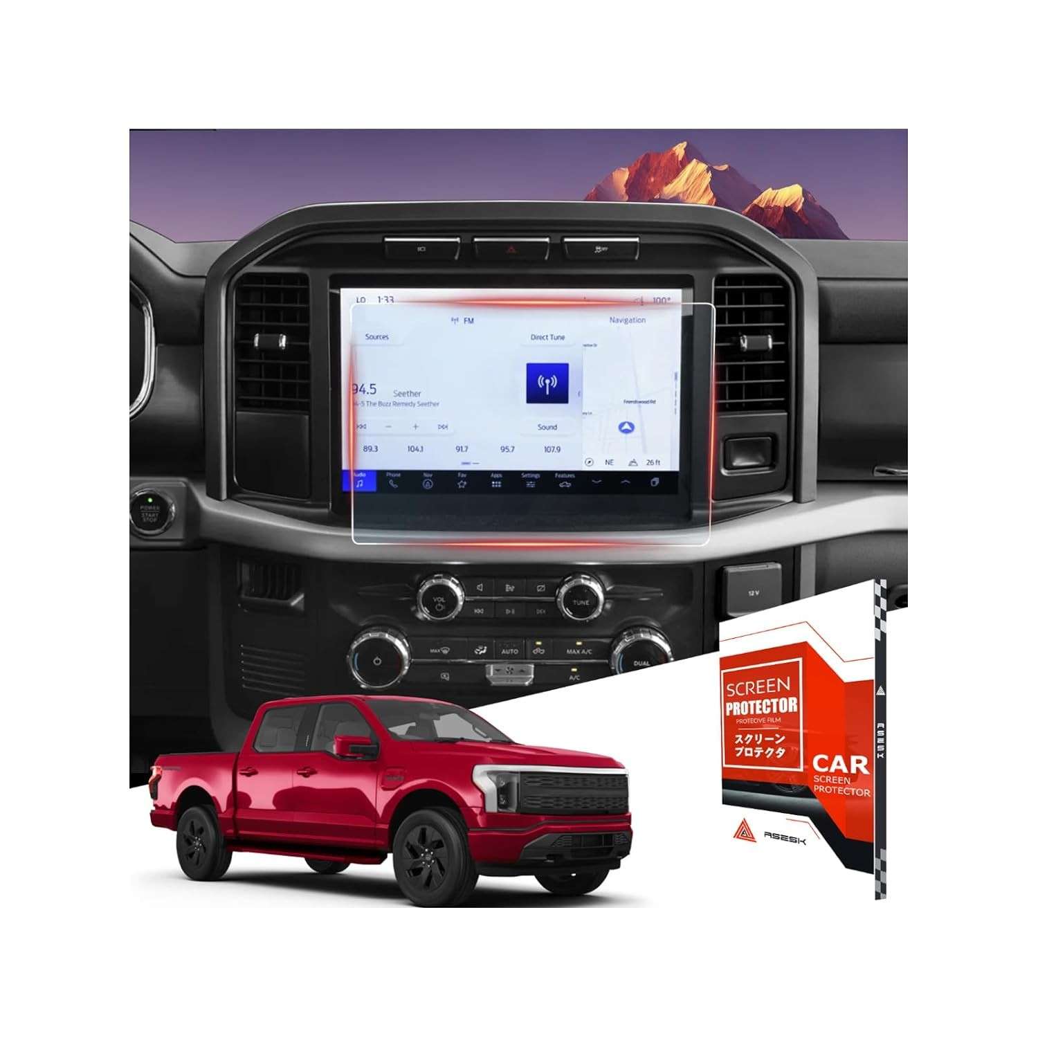 Protetor de Tela ASZSK 12" para Ford F150 2021-2025: Brilho Zero, Toque Suave e Proteção 9H+