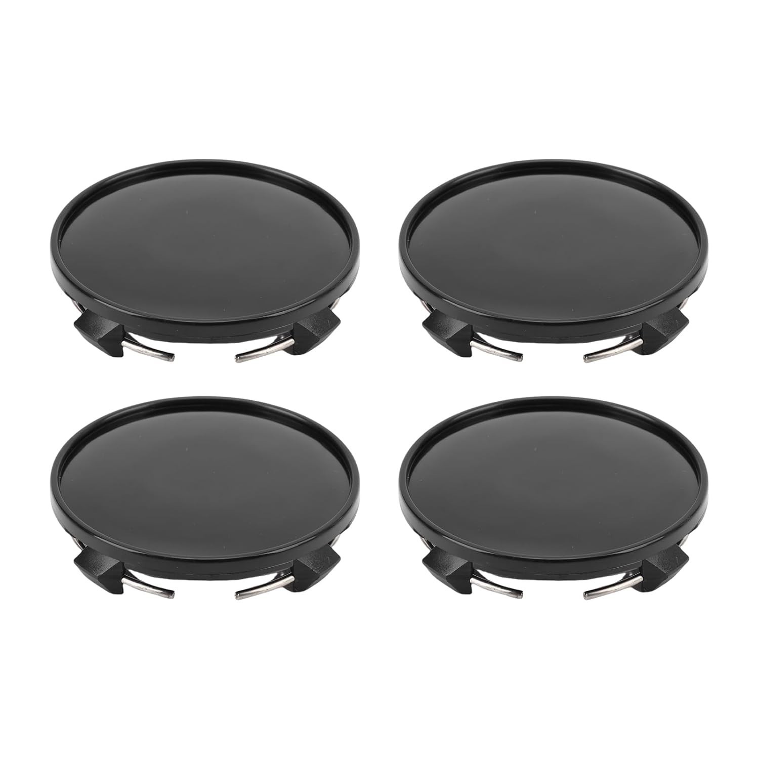 Tampas Centrais de Roda Premium 4pcs - Preto Brilhante | Modifique Seu Carro com Estilo e Proteção