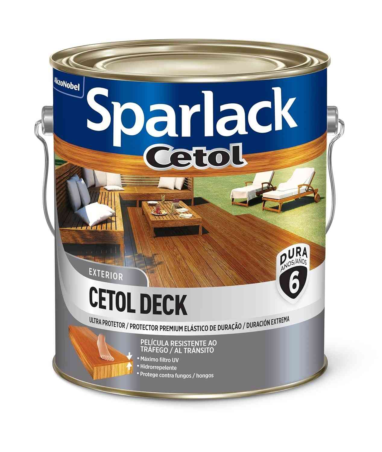 CETOL DECK NATURAL 3,6L - SPARLACK | Verniz Premium com Proteção UV e Antiderrapante