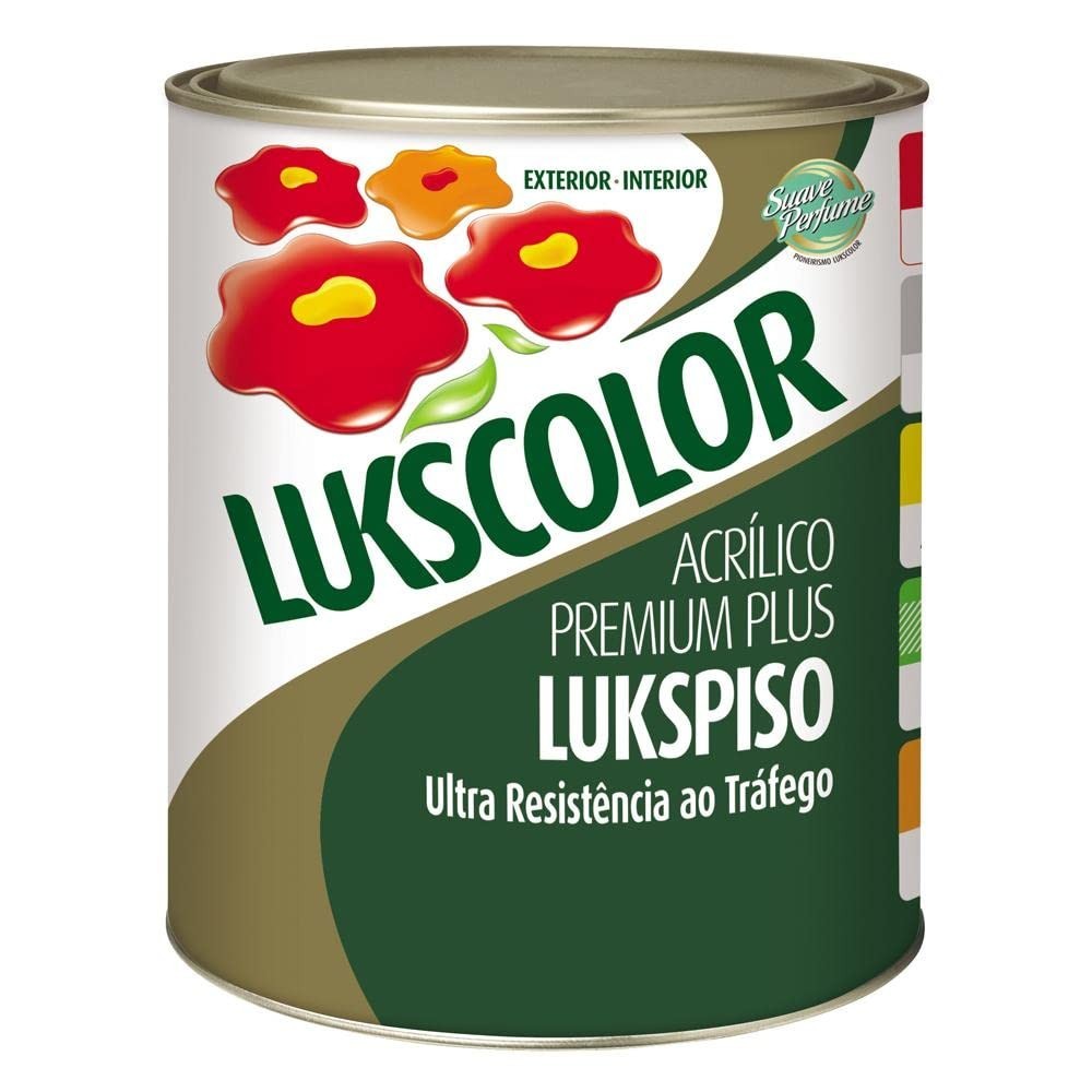 Tinta Lukscolor Piso Premium Cinza Chumbo 900ml - Alta Durabilidade e Proteção