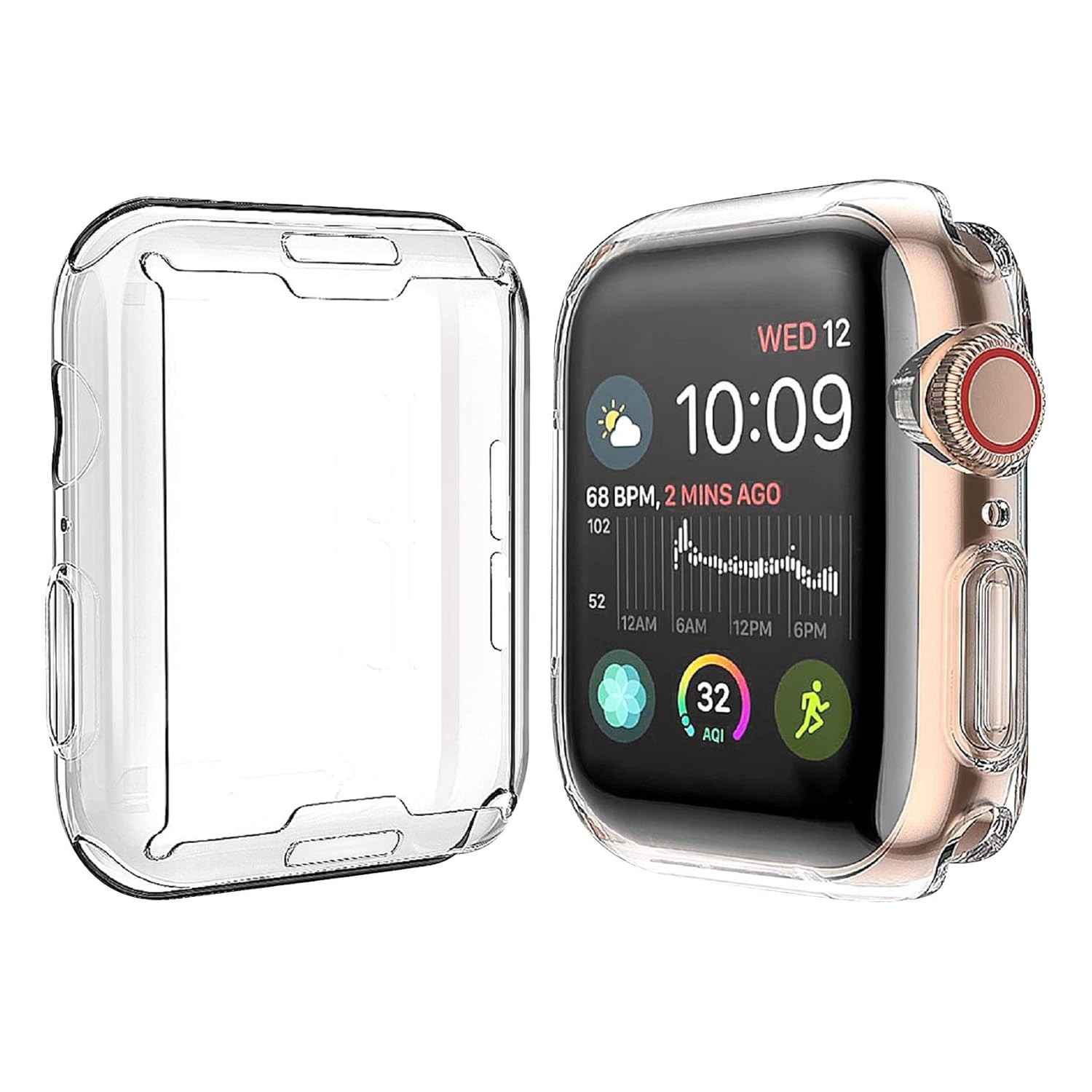 Pacote com 2 Capas JULK 44mm para Apple Watch SE 3 (2025)/Série 6/5/SE/4 - Proteção Total HD Transparente