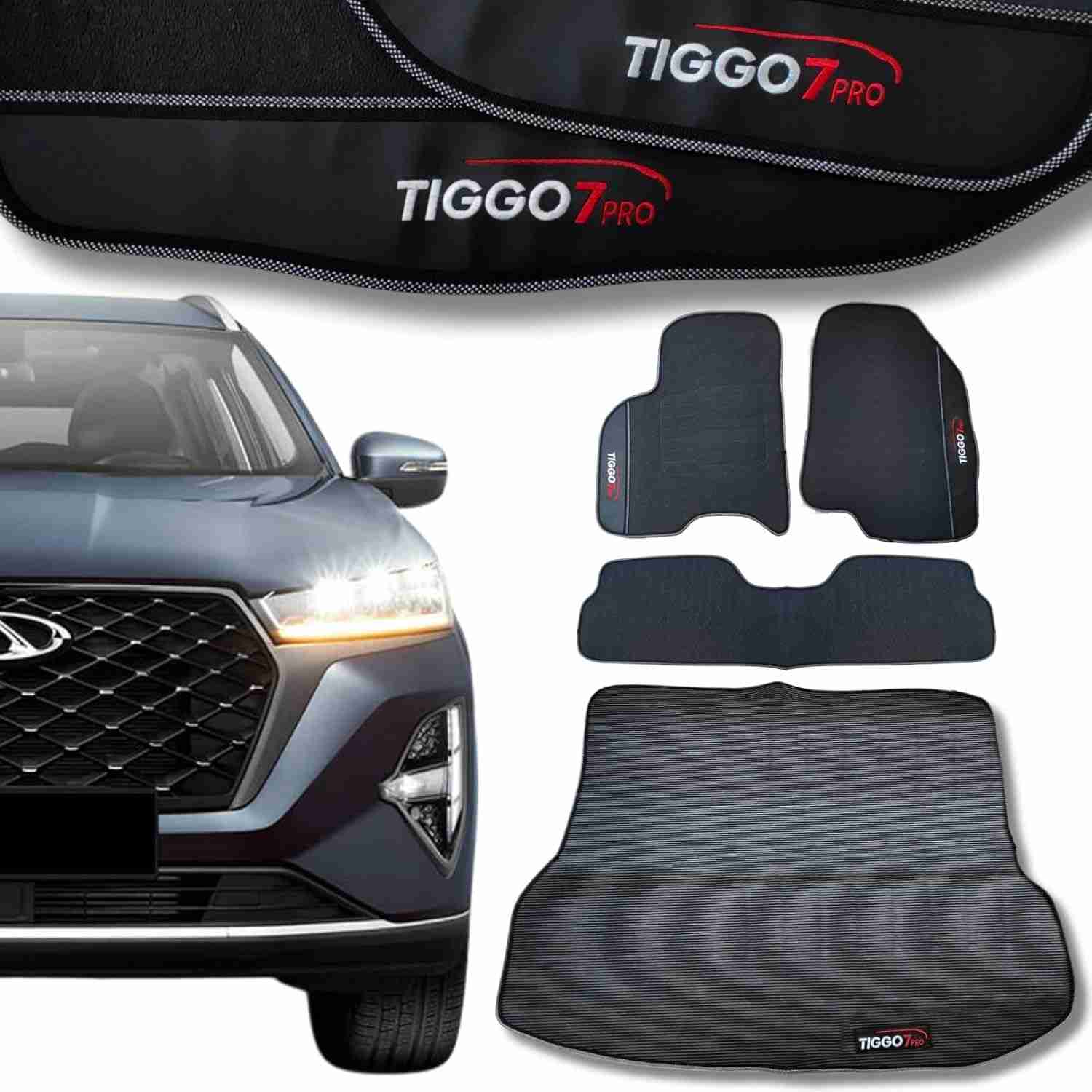 Kit Tapetes Internos e Porta Malas Tiggo 7 Pro 2023-2025: Proteção Premium Impermeável Sob Medida