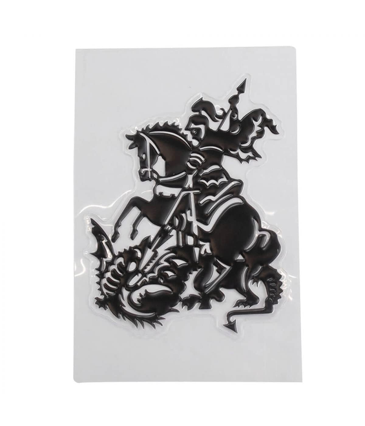 Adesivo São Jorge Guerreiro 10x8cm - Proteção e Fé para Seu Carro