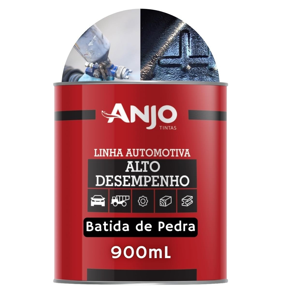 Emborrachamento Automotivo ANJO Batida de Pedra 900ml (Branco) - Antirruído e Proteção Superior
