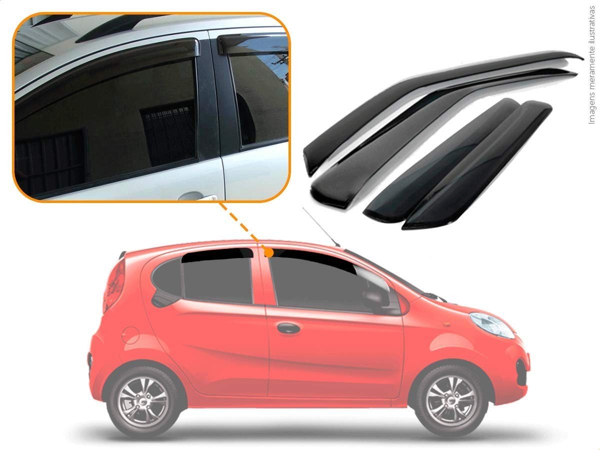 Calha de Chuva Ecoflex para Chery New QQ 2015-2020 4 Portas - Proteção e Estilo