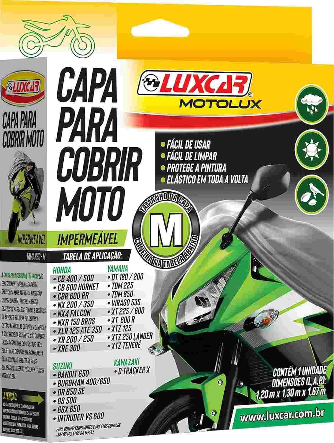 Capa para Moto Luxcar Motolux M - Proteção Impermeável e Refletiva