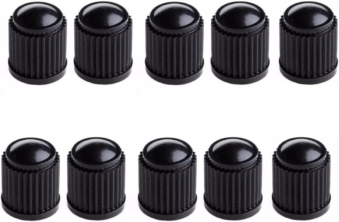 Kit 10 Tampas Válvula Pneu Preto Universal - Proteção e Estilo para Carros e Motos