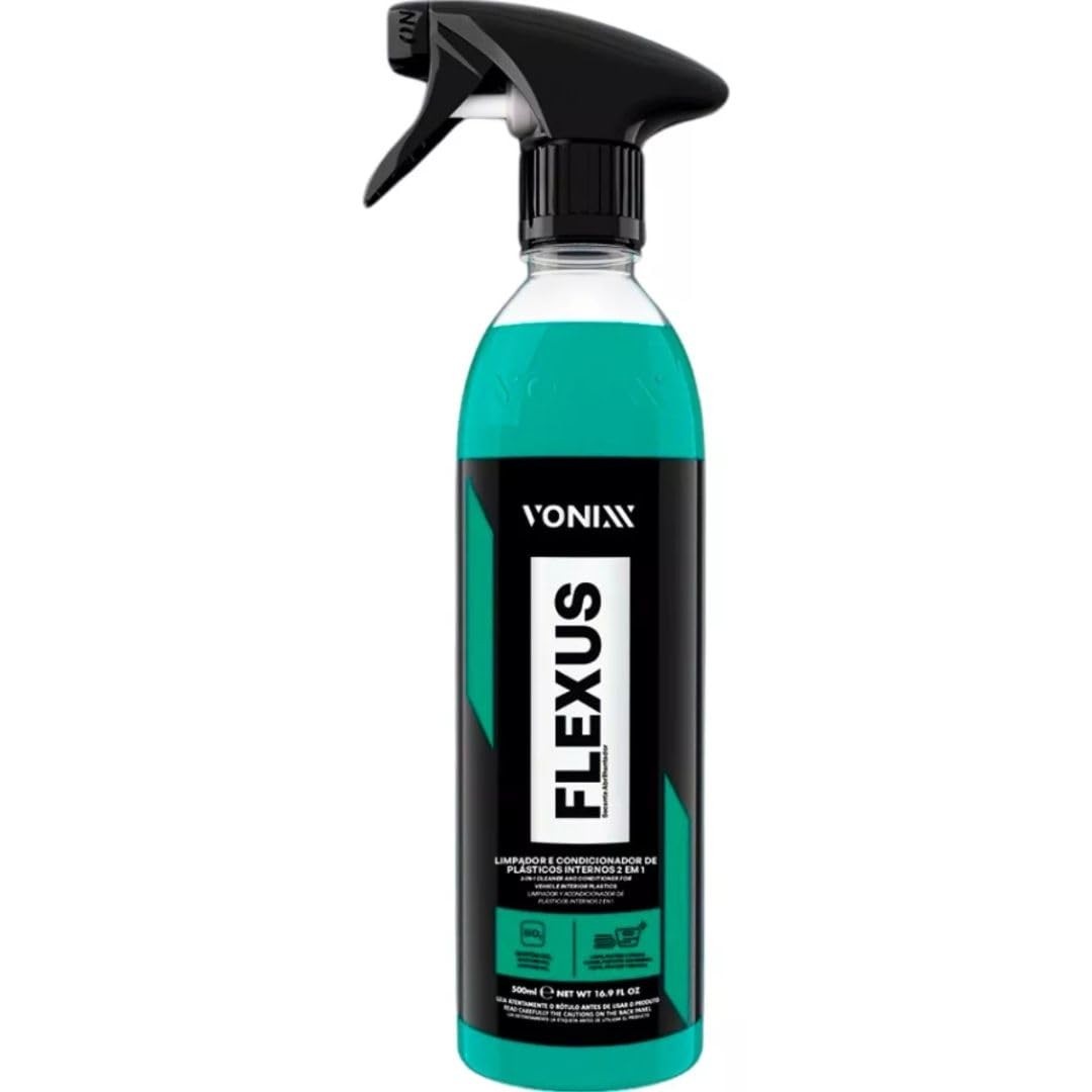 FLEXUS 500ml: Limpador e Condicionador 2 em 1 para Plásticos Internos com Proteção Duradoura