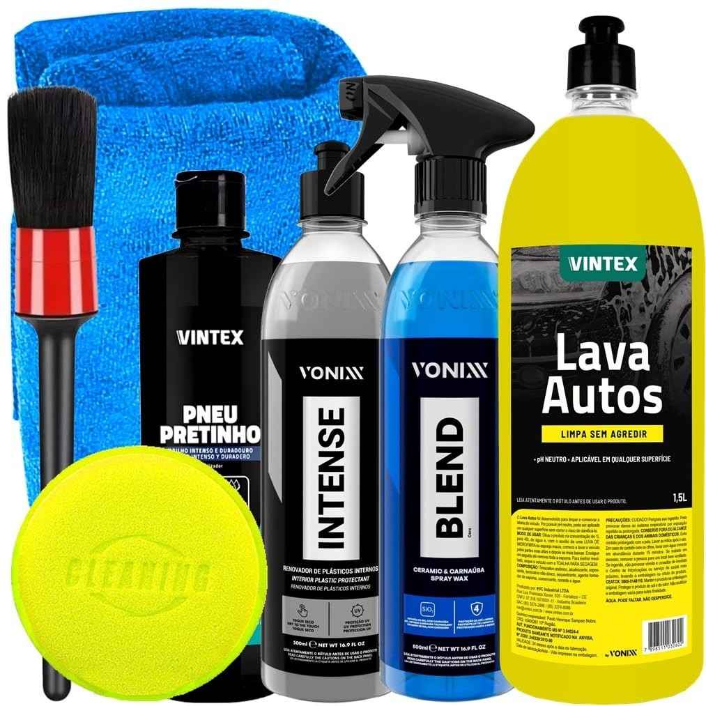 Kit Completo Lava Autos Vintex & Vonixx: Brilho Intenso e Proteção Duradoura