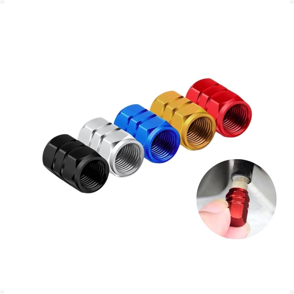 Kit 4 Tampas Bico Válvula Alumínio Premium para Carro, Moto e Bike - Proteção e Estilo!