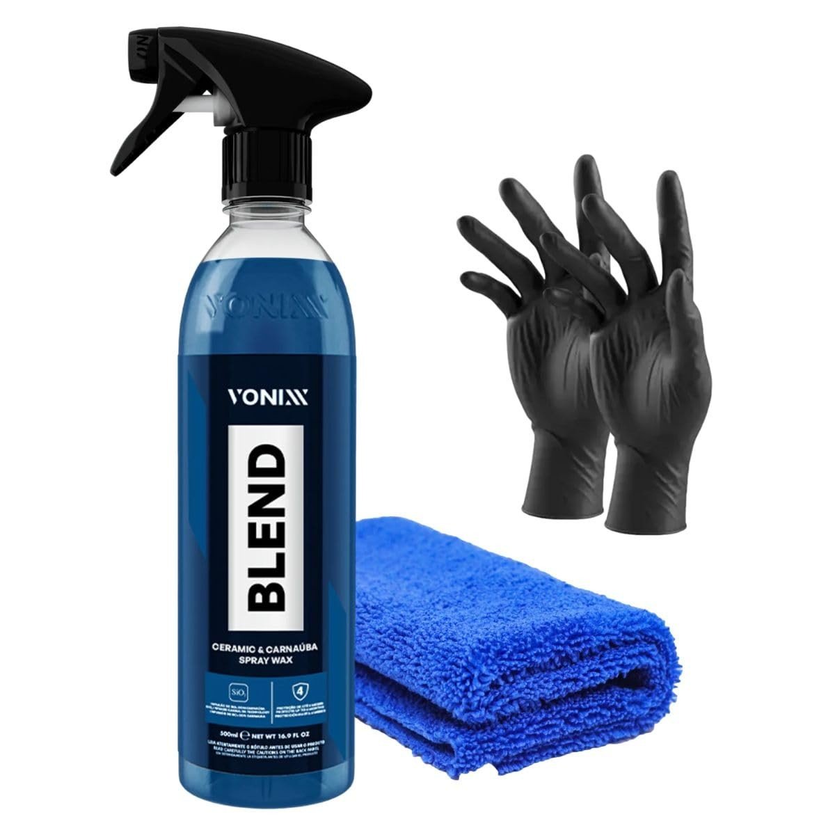 Vonixx Blend Spray 500ml: Proteção Cerâmica e Brilho Intenso para seu Carro + Flanela Premium
