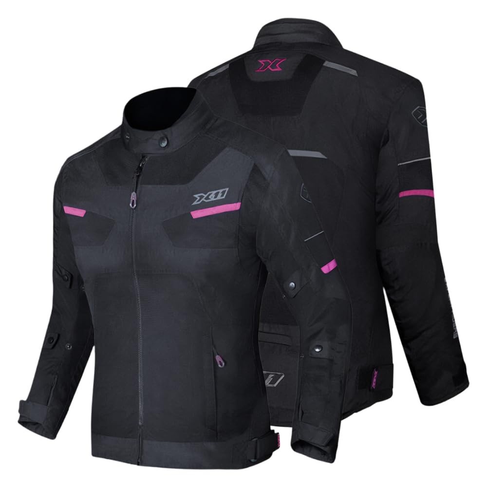 Jaqueta X11 Breeze 2 Feminina Imperme?vel Motociclista Com Prote??es Rosa 3G
