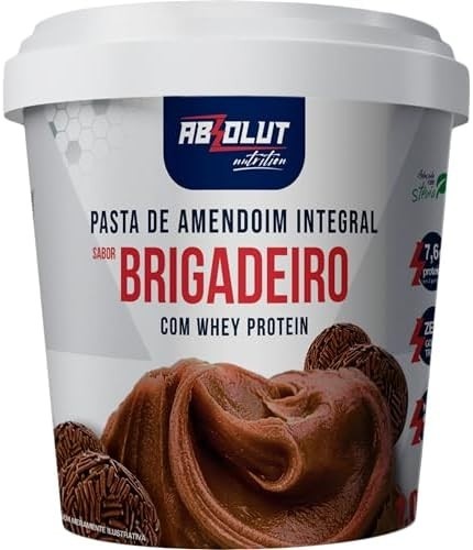 Absolut Nutrition, Pasta de amendoín proteica, adoçado com stévia, Sabor brigadeiro, 1 kilo