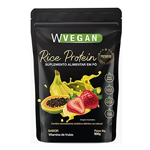 W Vegan Rice Protein Premium 900G Sabor Vitamina De Frutas