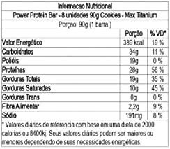 Max Titanium Power Protein Bar - 8 Unidades 90G Cookies -
