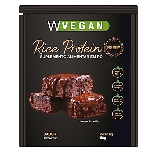Rice Protein Premium 50g WVegan Sache Sabor Brownie Proteina de Arroz
