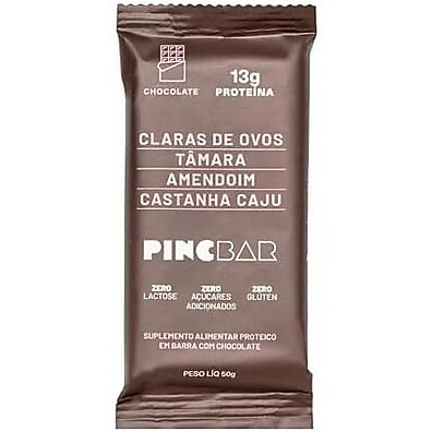 Pincbar Chocolate Zero Açúcar: 12 Barras de Proteína 50g