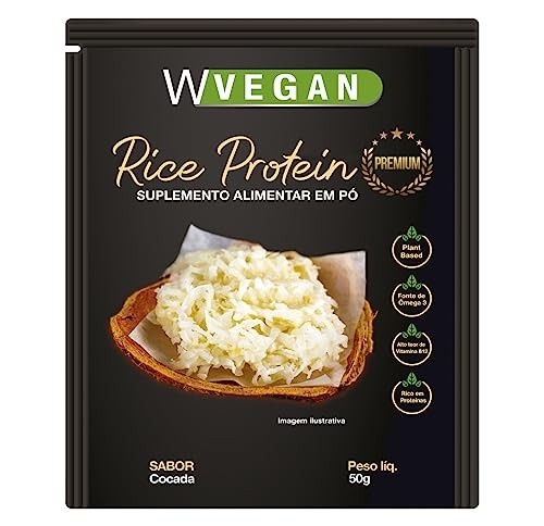 Rice Protein Premium 50g Sache WVegan Sabor Cocada Proteina de Arroz