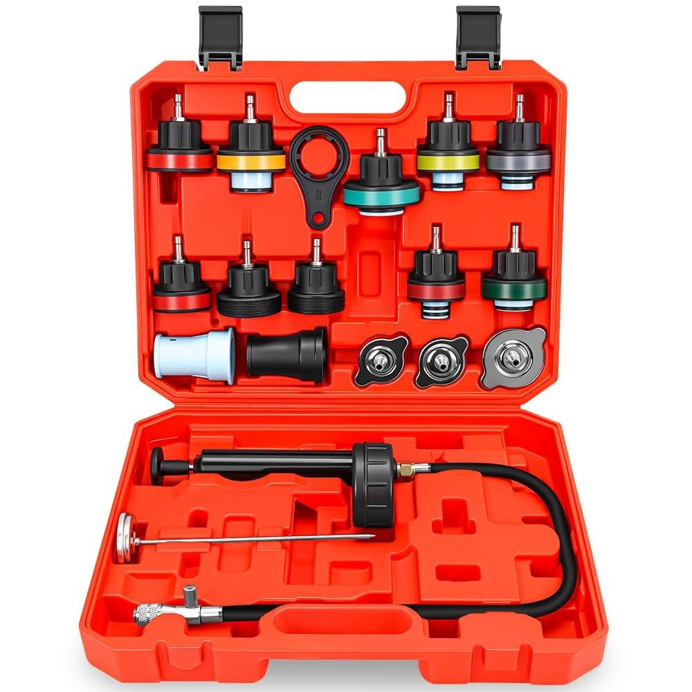 Kit Teste Pressão Radiador 18 Peças: Detecte Vazamentos e Proteja Seu Motor