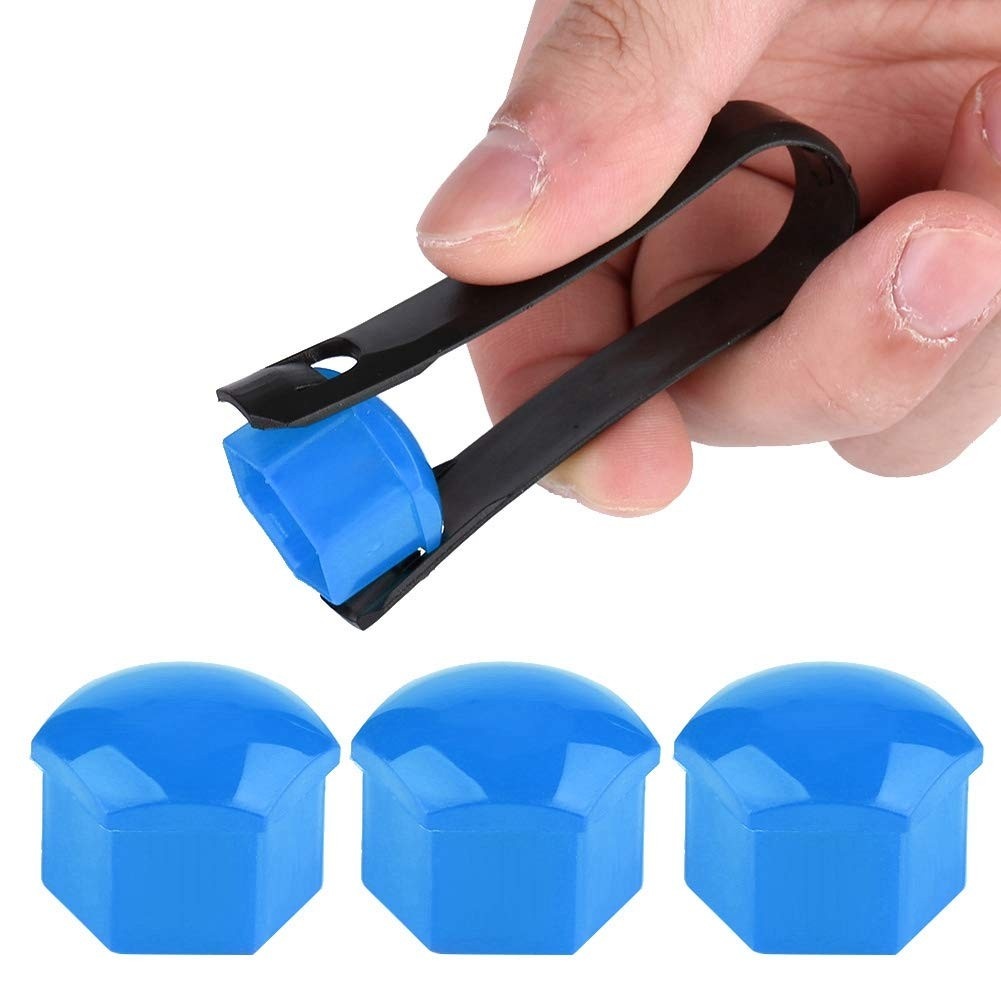 Proteja e Renove suas Rodas: Conjunto de Tampas Anti-roubo 21mm Azul PA66