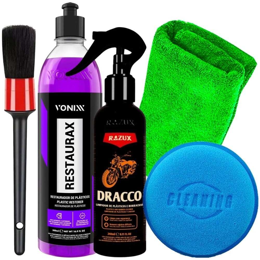 Kit Completo Restaurax Vonixx + Dracco Razux: Renove e Proteja Seu Carro!