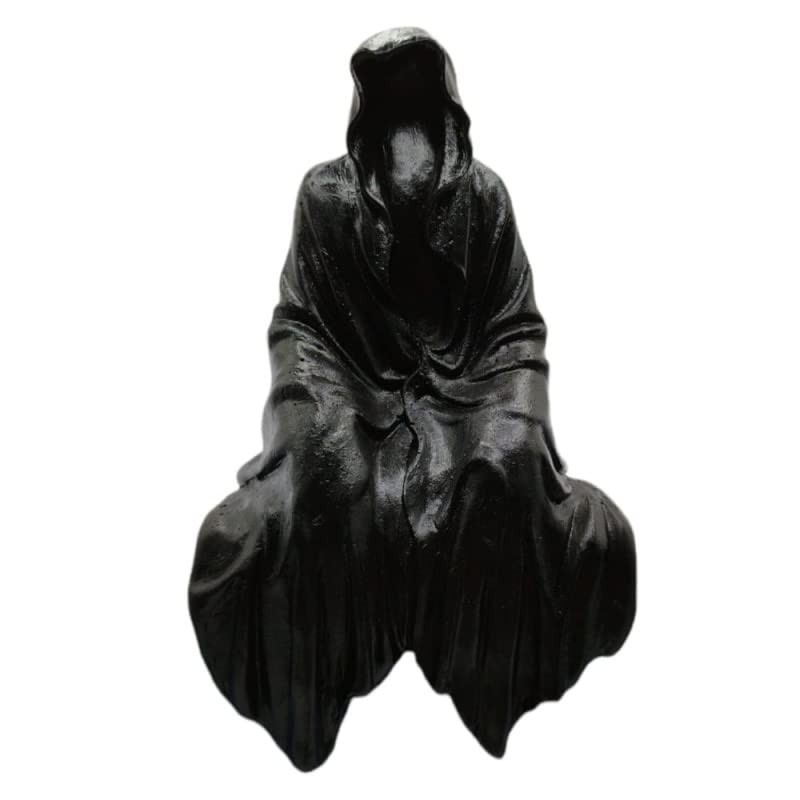 Exu Protetor Capa Sentado Sem Rosto Preto 15 cm - Estátua em Resina com Detalhes Artesanais